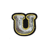 PC4001U - Sequin Silver Letter U (Iron On)