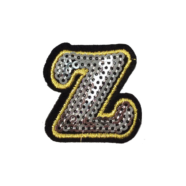 PC4001Z - Sequin Silver Letter Z (Iron On)