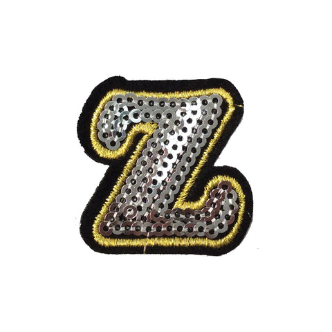 PC4001Z - Sequin Silver Letter Z (Iron On)