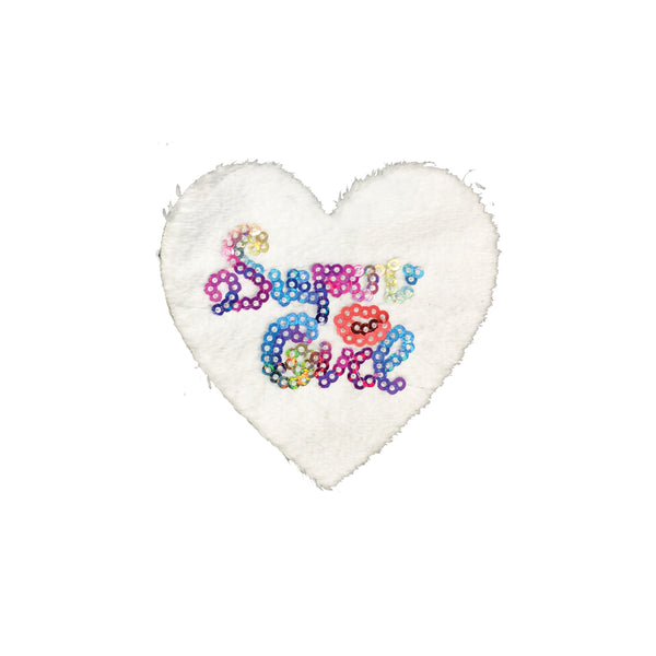 PC4002 - White Fur Heart Super Girl (Sew On)