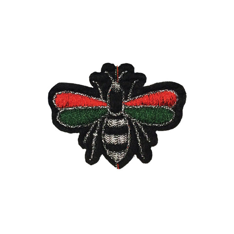 PC4030 - Red Green Glitter Line Bee/Fly Bug (Iron On)