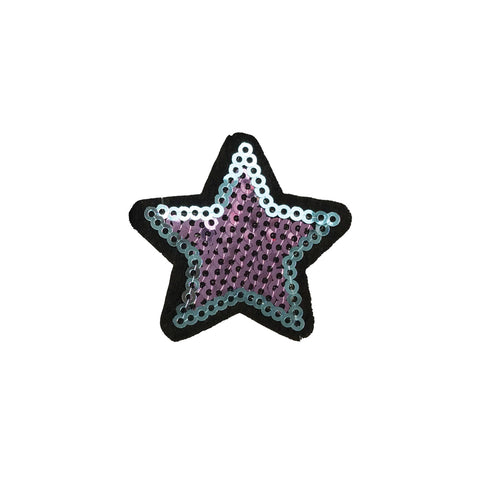 PC4031C - Border Sequin Light Purple Star (Iron On)