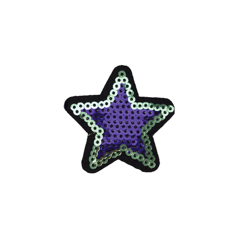 PC4031 - Border Sequin Deep Purple Star (Iron On)