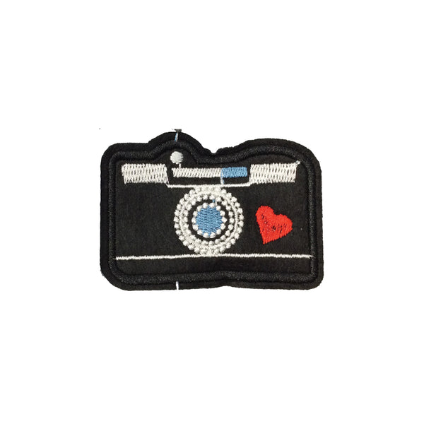 PC4042 - Red Heart Black Camera (Iron On)