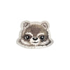 PC4096 - Grey Raccoon Bear Head (Iron On)