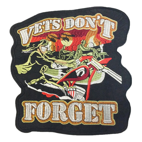 PC4152 - Veterans Don't Forget Motorbike Text (Iron On)