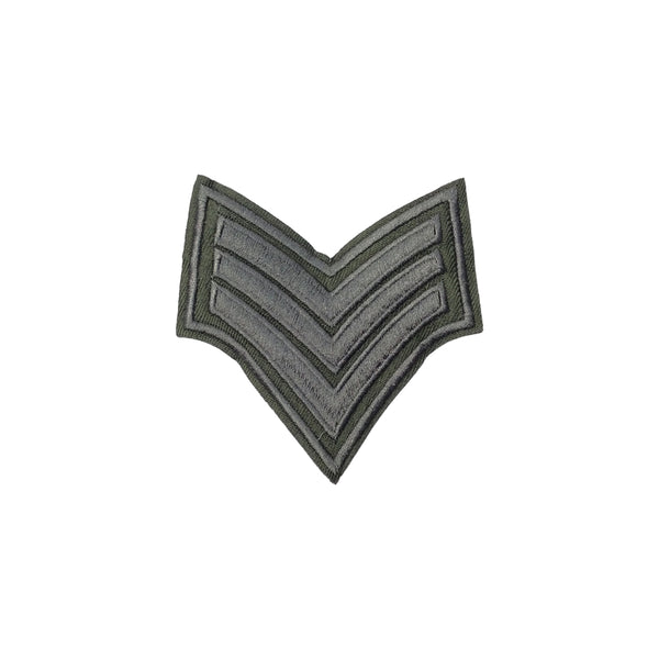 PT1123B - Grey Silver Army Stripes (Iron on)