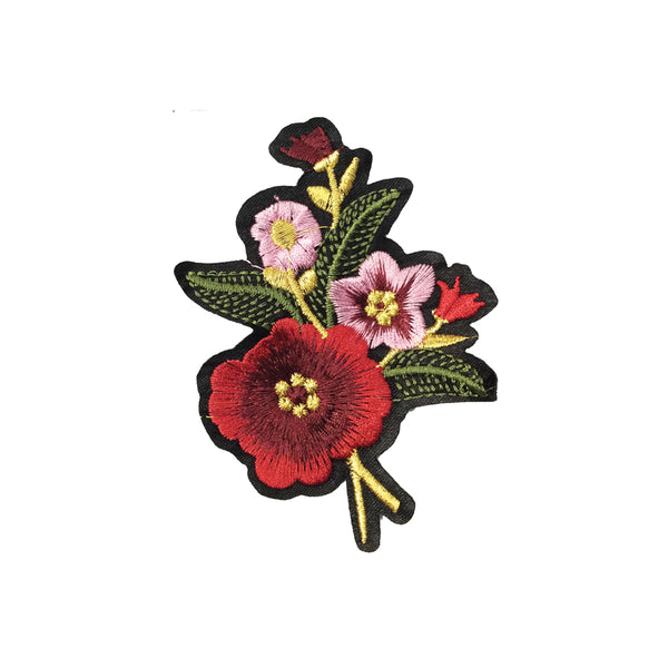 PT1338B - Deep Red Purple Shaded Flowers (Iron On)