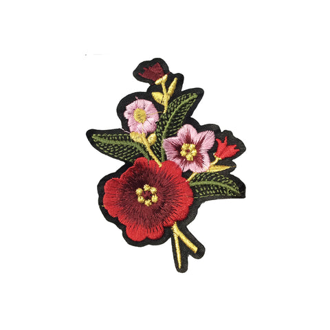 PT1338B - Deep Red Purple Shaded Flowers (Iron On)