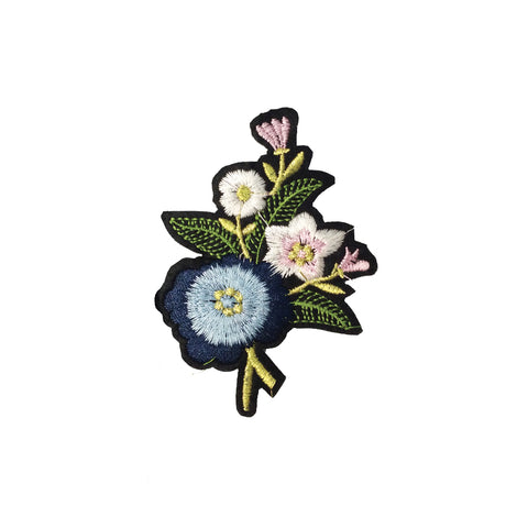 PT1373C - Blue Pink Flower Bundle (Iron On)