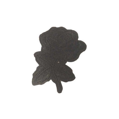PC3480 - Black Single Rose (Iron On)