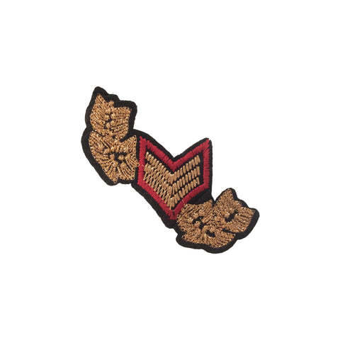 PC3488 - Army Badge Gold Red Down Stripes (Iron On)