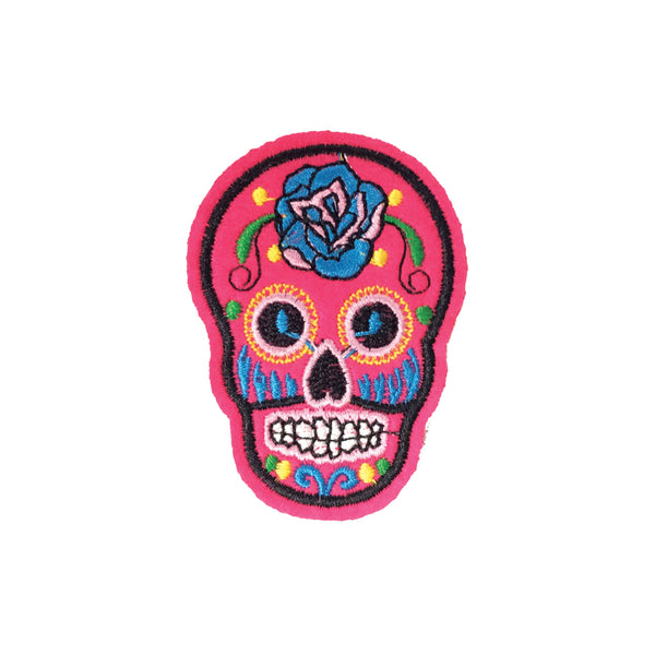 PC3490B - Neon Pink Sugar Skull (Iron On)