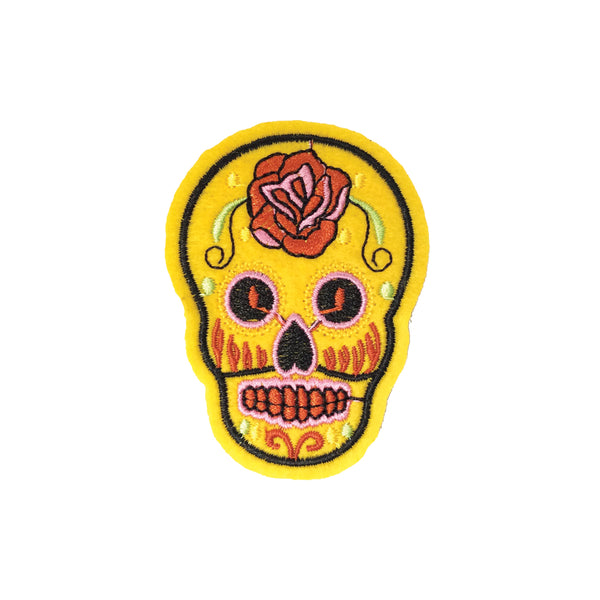 PC3490C - Yellow Sugar Skull (Iron On)