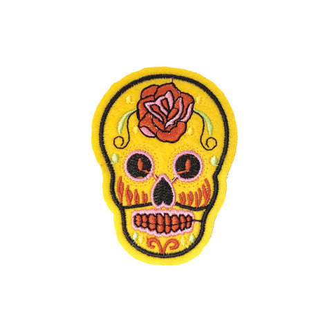 PC3490C - Yellow Sugar Skull (Iron On)