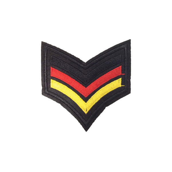 PC3491 - Army Badge Red Yellow Down Stripes (Iron On)