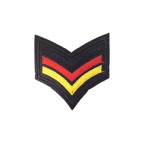 PC3491 - Army Badge Red Yellow Down Stripes (Iron On)