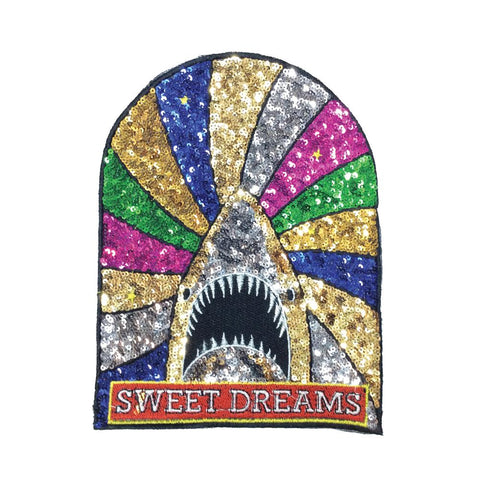 PC2821B - Sequin Sweet Dreams Shark XXL (Iron On)