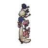 PC3406A - Heron Bird Purple Garden Flowers L (Iron On)