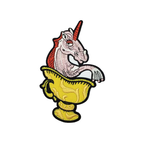 PC3356L - Royal Pink Unicorn Bathing Gold Cup L (Iron On)