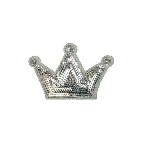 PC3328 - Silver Sequin Crown (Iron On)