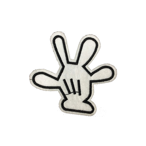 PH1019B - Slim Mickey White Hand (Iron On)