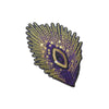 PC3201C - Peacock Purple Gold Eye Feather (Iron On)