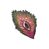 PC3201E - Peacock Pink Gold Eye Feather (Iron On)