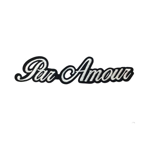 PC2527B - Par Amour Text (Iron On)