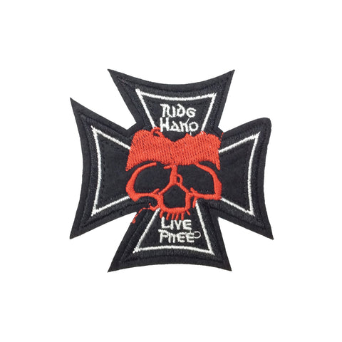PC3222 - Live Free Skull Cross (Iron On)