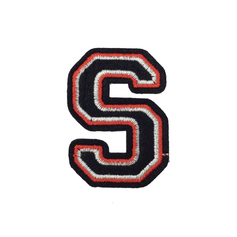 PC2926S - Black and Red Letter S (Iron On)
