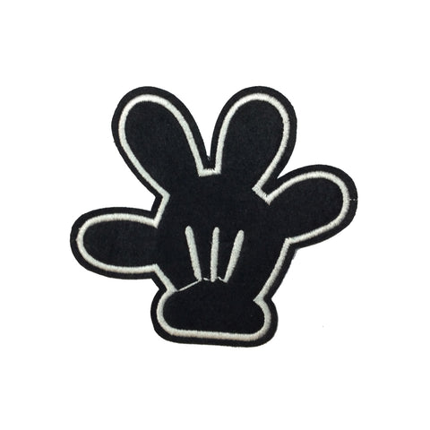 PC2187B - Mickey Hand Black And White (Iron On)
