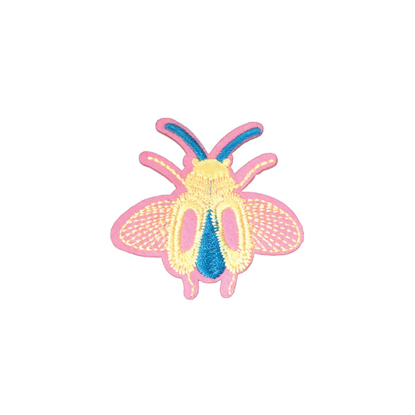 PC3528 - Pink Yellow Wasp / Bee Bug (Iron On)