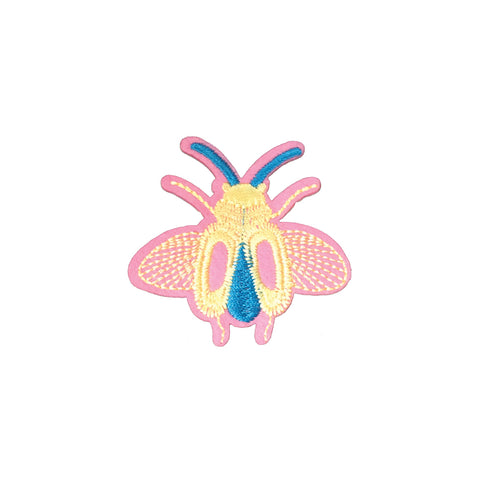 PC3528 - Pink Yellow Wasp / Bee Bug (Iron On)