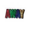 PC4180 - Sequin Multicolour AWAY Text XL (Sew On)
