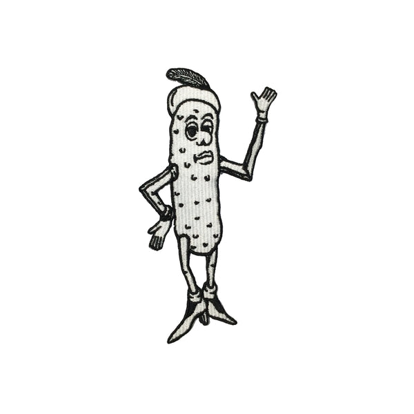 PC3852 - Standing White Sausage Pickle Toon Man (Iron On)