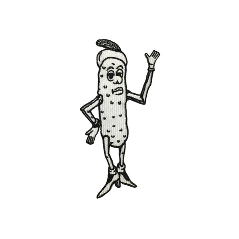 PC3852 - Standing White Sausage Pickle Toon Man (Iron On)