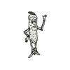 PC3852 - Standing White Sausage Pickle Toon Man (Iron On)