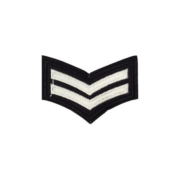 PC3854 - White Black Army Arrow Stripes (Iron On)