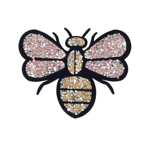 PC3034C - Pink Stone Bee S (Iron On)