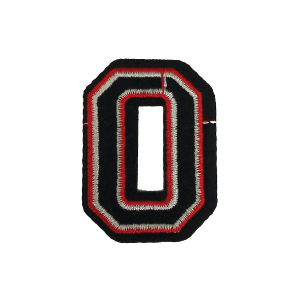 PC2924O - Black and Red Letter O (Iron On)