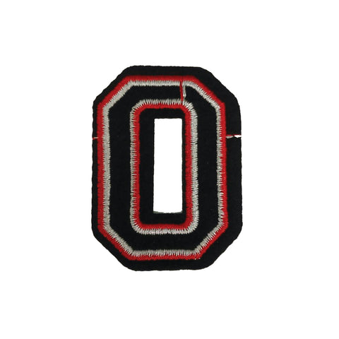 PC2924O - Black and Red Letter O (Iron On)