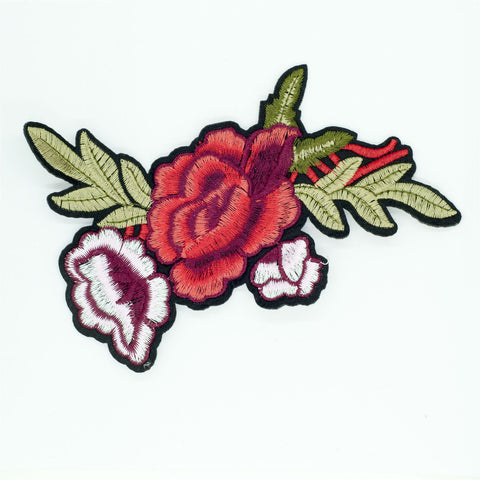 PC2697 - Red Flower Green Leaves (Iron On)