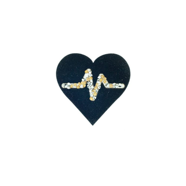 PC2746 - Black Heart Stone (Iron On)