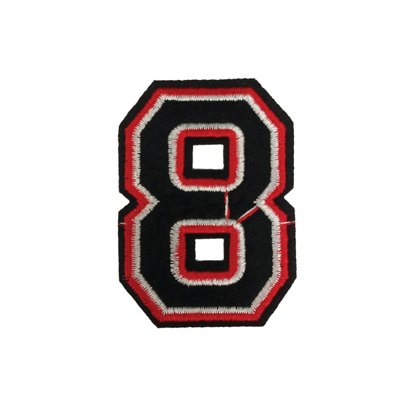 PC2922H - Black and Red Number 8 (IRON ON)