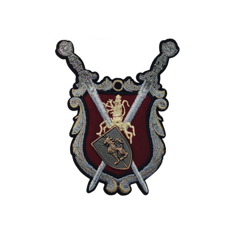 PC4164 - Lion Swords Shield Emblem (Sew On)