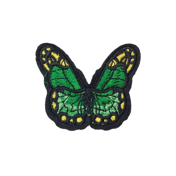 PC2418E - Green Yellow Dotted Butterfly (Iron On)