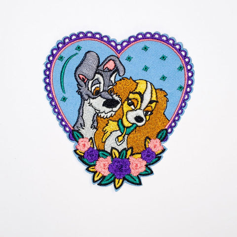 PH2038 - Dogs Love Heart Flower (Iron On)