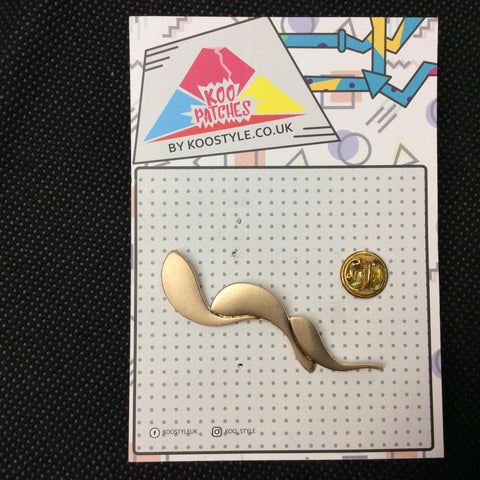 MP0128 - Gold Long Leaf Branch Cloud Metal Pin Badge