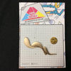 MP0128 - Gold Long Leaf Branch Cloud Metal Pin Badge